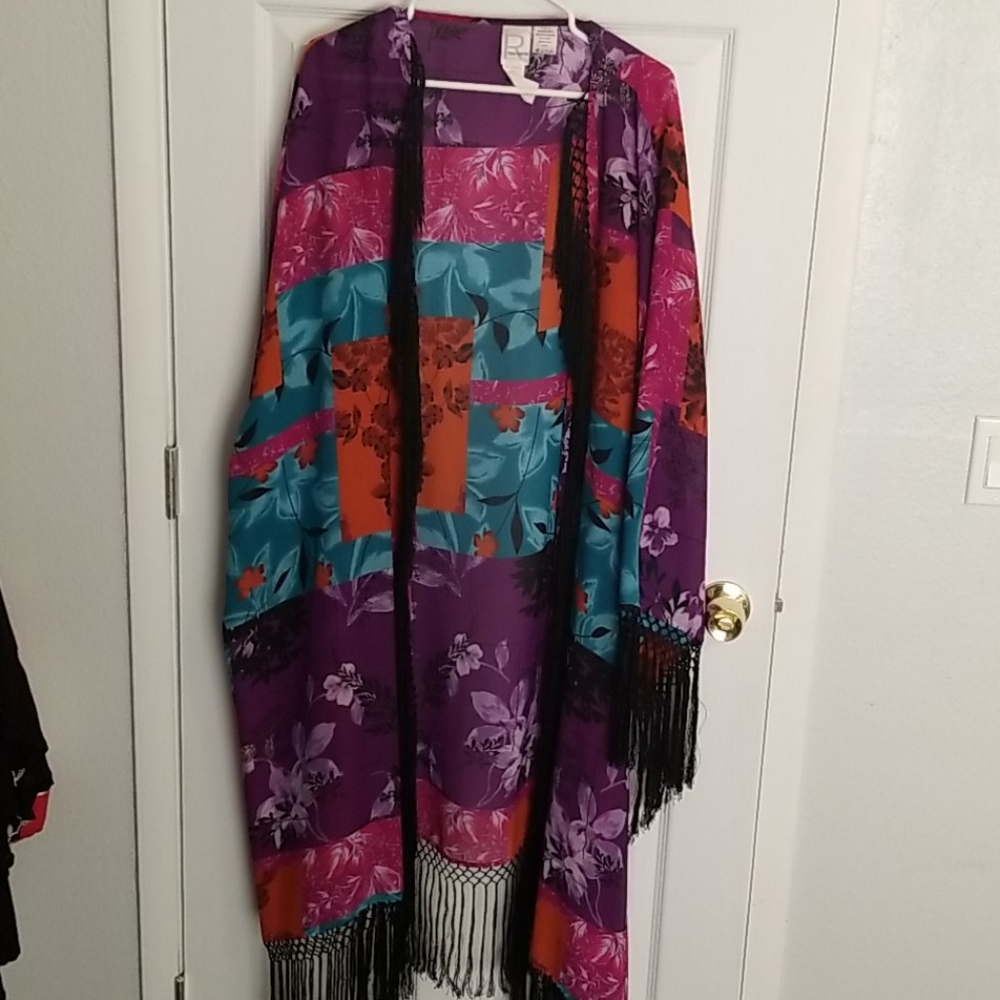 Bohemian fringe duster kimono